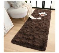 (Brown, 60cm x 220 cm (2ft x 7ft 3")) Non Slip Rugs Soft Shaggy Area Rugs Runner Bath & Door Mats