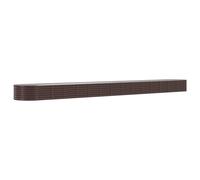 vidaXL Garden Raised Bed Powder-coated Steel 620x80x36 cm Brown, Brown