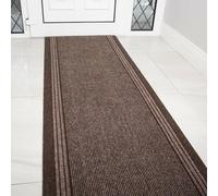 (Brown, 67cm x 366cm (12')) Very Long Hallway Rug Heavy Duty Runner ANY Length