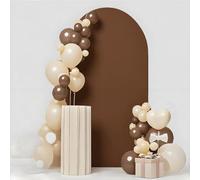 Brown 6FT Wedding Arch Cover, Spandex Fitted Arch Stand Covers, Brown Chiara Arch Backdrop Cover for Birthday Party Ceremony Decor