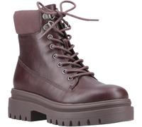 (Brown, 7 (Adults')) Rocket Dog Danie Faux Leather Women's Dark Brown Heeled Mid Calf Boots