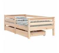 (brown, 70 x 140 cm) vidaXL Kids Bed Frame Wooden Bed Base Bedstead with Drawers Solid Wood Pine