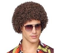 Brown 70S Disco Wig 70S Fancy Dress Costume Accessory Retro Hippy Groovy