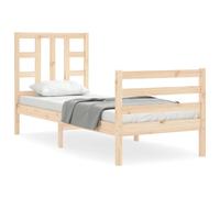 (brown, 75 x 190 cm) vidaXL Bed Frame Platform Bed with Headboard Black Super King Size Solid Wood
