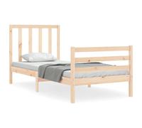 (brown, 75 x 190 cm) vidaXL Bed Frame Platform Bed with Headboard White Super King Size Solid Wood