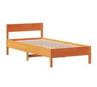 (brown, 75 x 190 cm) vidaXL Bed Frame with Headboard Bed Base Wax Brown 90x200 cm Solid Wood Pine