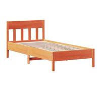 (brown, 75 x 190 cm) vidaXL Bed Frame with Headboard Wax Brown 150x200 cm King Size Solid Wood Pine
