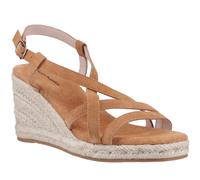 (Brown, 8 (Adults')) Hush Puppies Jenny Espadrille Wedge Suede Women's Tan Wedges