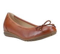 (Brown, 8 (Adults')) Hush Puppies Lucille Leather Women's Tan Flats