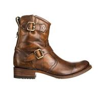Brown,8 UK,Men Western Cowboy Boots Square Toe Ankle Boots Biker Style Formal Business Oxford Derby Retro Dress Shoes