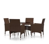 (brown, Ø 80 cm table/5) vidaXL Garden Bistro Set Furniture Multi Colours 3/5 Piece Ø 60/80 cm Table