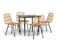 vidaXL 5 Piece Garden Dining Set Poly Rattan