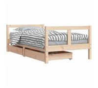 (brown, 80 x 160 cm) vidaXL Kids Bed Frame Wooden Bedstead Bed Base with Drawers Solid Wood Pine