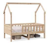 (brown, 80 x 160 cm) vidaXL Kids' House Bed Frame Toddler Bed Base Children's Bed Solid Wood Pine