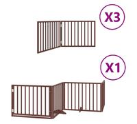 (brown, 80 x 60 x 2 cm/ 10 pcs) vidaXL Dog Gate with Door Foldable Dog Fence Dog Door Pet Gate Poplar Wood