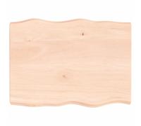 (brown, 80 x 60 x 6 cm) vidaXL Table Top Wooden Desk Top for Table Treated Solid Wood Oak Live Edge