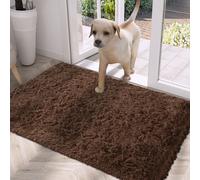 (Brown, 80cm x 150cm (2ft 8" x 5ft)) Large Non Slip Rugs Soft Shaggy Fluffy Runner Rug & Bath Door Mats