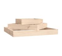 vidaXL 3-Tier Brown Solid Pine Wood Garden Planter 27 x 83 x 83cm - Wilko