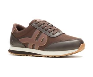 (Brown, 9 (Adults')) Hush Puppies Seventy8 Leather Men's Brown Trainers