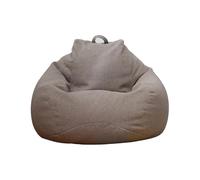 (Brown, 90 * 110cm) Extra Large Bean Bag Chairs Couch Sofa Cover Lazy Lounger For Adults Kid Indoor