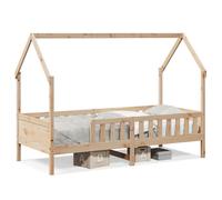 (brown, 90 x 190 cm) vidaXL Kids' House Bed Frame Toddler Bed Base Children's Bed Solid Wood Pine