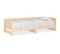 (brown, 90 x 190 cm) vidaXL Pull-out Day Bed Wooden Sofa Bed Bedroom Guest Bed Solid Wood Pine