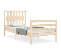 (brown, 90 x 200 cm) vidaXL Bed Frame Bed Base Platform Bed with Headboard Black Single Solid Wood