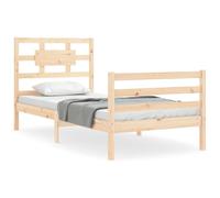(brown, 90 x 200 cm) vidaXL Bed Frame Bed Base Platform Bed with Headboard Small Single Solid Wood