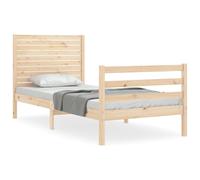 (brown, 90 x 200 cm) vidaXL Bed Frame Bed Base with Headboard Honey Brown Small Double Solid Wood