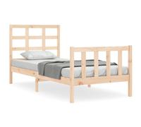 (brown, 90 x 200 cm) vidaXL Bed Frame Bed Base Wooden Bed with Headboard Black King Size Solid Wood