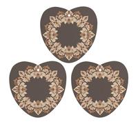 Brown Aesthetic Floral Wreath Car Air Freshener, 3 Pcs Love form Hanging Air Freshener Cards, Long Lasting Fragrance Scented Cards for Car, Home, Office Black-style