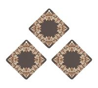 Brown Aesthetic Floral Wreath Car Air Freshener, 3 Pcs Rhombus Hanging Air Freshener Cards, Long Lasting Fragrance Scented Cards for Car, Home, Office White-style