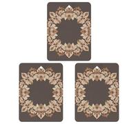 Brown Aesthetic Floral Wreath Car Air Freshener, 3 Pcs Square Hanging Air Freshener Cards, Long Lasting Fragrance Scented Cards for Car, Home, Office White-style