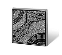 Brown African Tribal Aboriginal Ethnic Style Dots River Black White Square Badge Smooth Surface Lapel Tie Pin, Lightweight Badge for Women Men Office Worker Nurse Teacher Student Shirts Backpack