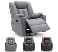 Afton Technology Fabric Recliner Rocking Swivel Cinema Sofa Chair More4Homes Brown One Size