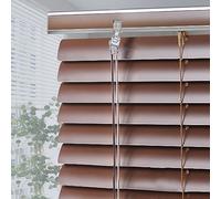 Brown Aluminum Venetian Blinds - Adjustable Horizontal Metal Window Coverings for Home Office & Kitchen Privacy Protection Size 130x130cm