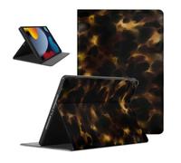 Brown Amber Tablet Case for Samsung Galaxy Tab A 2019 T510/T515 10.1 Inch,Cool Tortoise Shell Print Trendy Design Cases for Boys Girls Women Protective Cover Flip Leather PU Adjustabl Funda