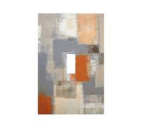 Brown and Beige Abstract Art Single Toggle Light Switch Covers Decorative 1 Gang Wall Plate Electrical Device Switchplate Faceplate for Home Decor