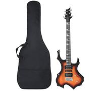 vidaXL Beginner Electric Guitar - Full-Size Acoustic Birch and Poplar Wood, Gradient Brown and Black Color with Accessories and Bag