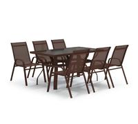 (brown and black, 140 cm table length) vidaXL Garden Dining Set Multi Colours 5/7/9 Piece 140 cm/180 cm Table Length