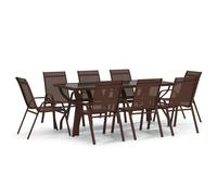 (brown and black, 180 cm table length) vidaXL Garden Dining Set Multi Colours 5/7/9 Piece 140 cm/180 cm Table Length