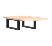 (brown and black, 40 x 60 x 2 cm) vidaXL Basin Shelf Wall Mounted Bathroom Countertop Steel and Solid Wood Oak