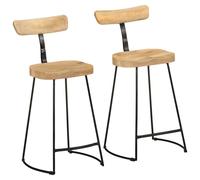 (brown and black, 49 x 43 x 88 cm) vidaXL Gavin Bar Stools Dining Room Chair Seat Stool Solid Mango Wood 2 pcs