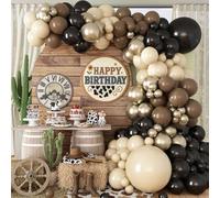 Brown and Black Balloon Garland Arch Kit, Nude Dark Brown Tan Black Gold White Sand Latex Party Balloons for Cowboy Western Wild West First Rodeo Country Farm Baby Shower Birthday Party Decorations