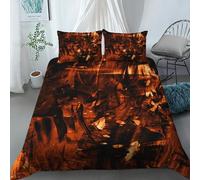 Brown And Black Mottled Vintage Abstract Luxury Art Pattern Duvet Cover 260X220Cm & 2 Pillowcases, 3 Pcs Ultra Soft Luxury Microfiber Bedding Set Digital Print Quilt Cover Set, Bedroom Single Doubl