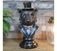 Brown and Ginger Gentry Fox Bust 35cm Tabletop Sculpture (Blue)