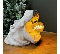 Brown and Ginger White Roaring Hippo Table Lamp