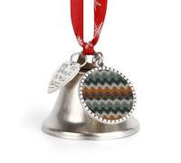 Brown and Green Pattern Christmas Bell Christmas Tree Decoration Love Bell Personalization Sleigh Bells Ornaments Jingling Bells for Holiday Party Decoration