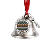 Brown and Green Pattern Christmas Bell Christmas Tree Decoration Wing Bell Personalization Sleigh Bells Ornaments Jingling Bells for Holiday Party Decoration