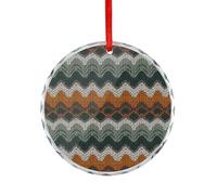 Brown and Green Pattern Glass Circular Pendant Personalization Christmas Tree Hanging Ornaments Funny Round Glass Hanging Pendants Holiday Decor for Party Xmas Wedding